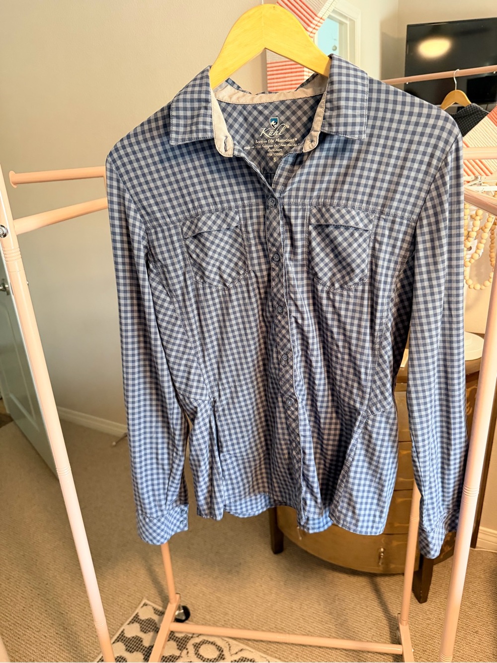Kuhl Women’s Blue Gingham Button-Down Shirt